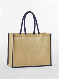 SHOPPER IN JUTA CON BORDI COLORATI